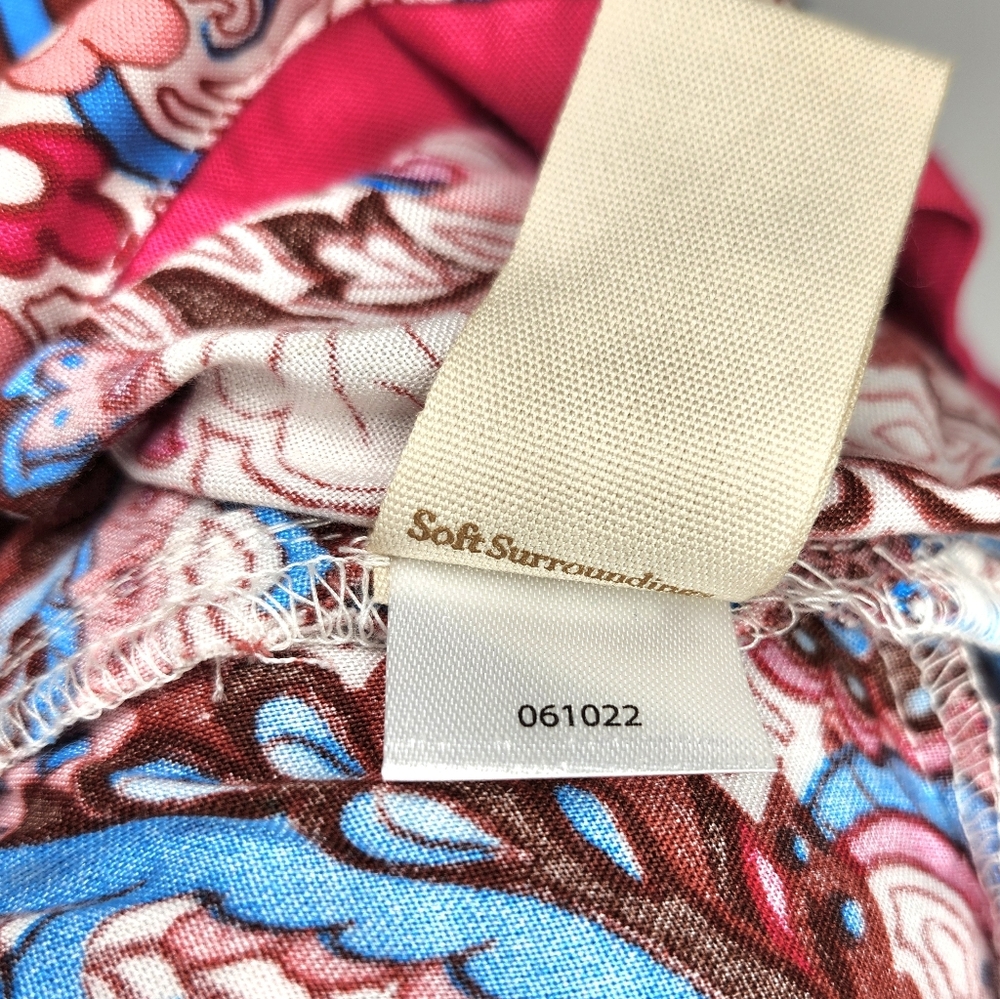 Soft Surroundings Kara Fit & Flare Flowy Pleated Floral Paisley Midi-Maxi Dress - Picture 16 of 16